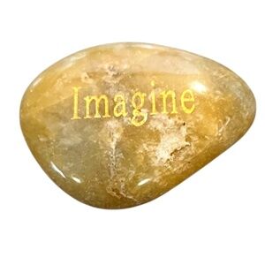 Smooth Polished Engraved Inspirational River Rock Word "IMAGINE"